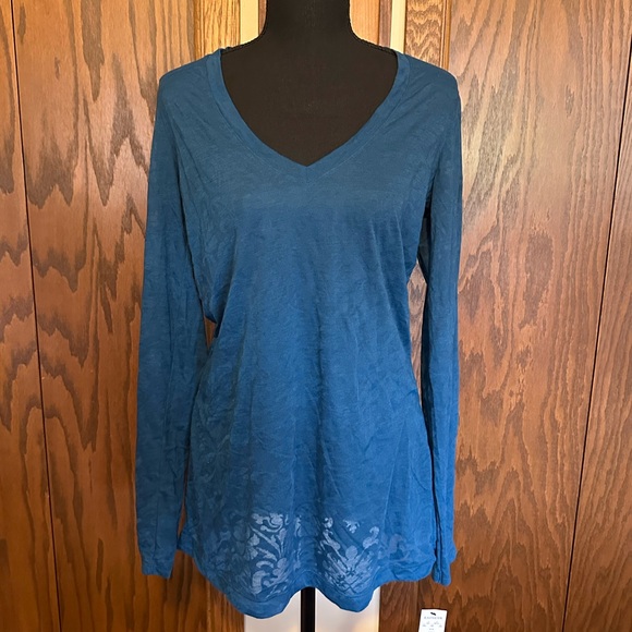 NWT Express Floral Burnout Long Sleeve Top - Picture 2 of 6